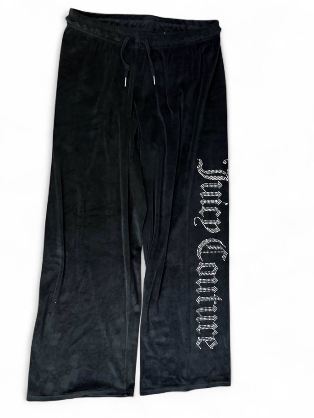 Black Juicy Couture Rhinestone Logo Velour Pants